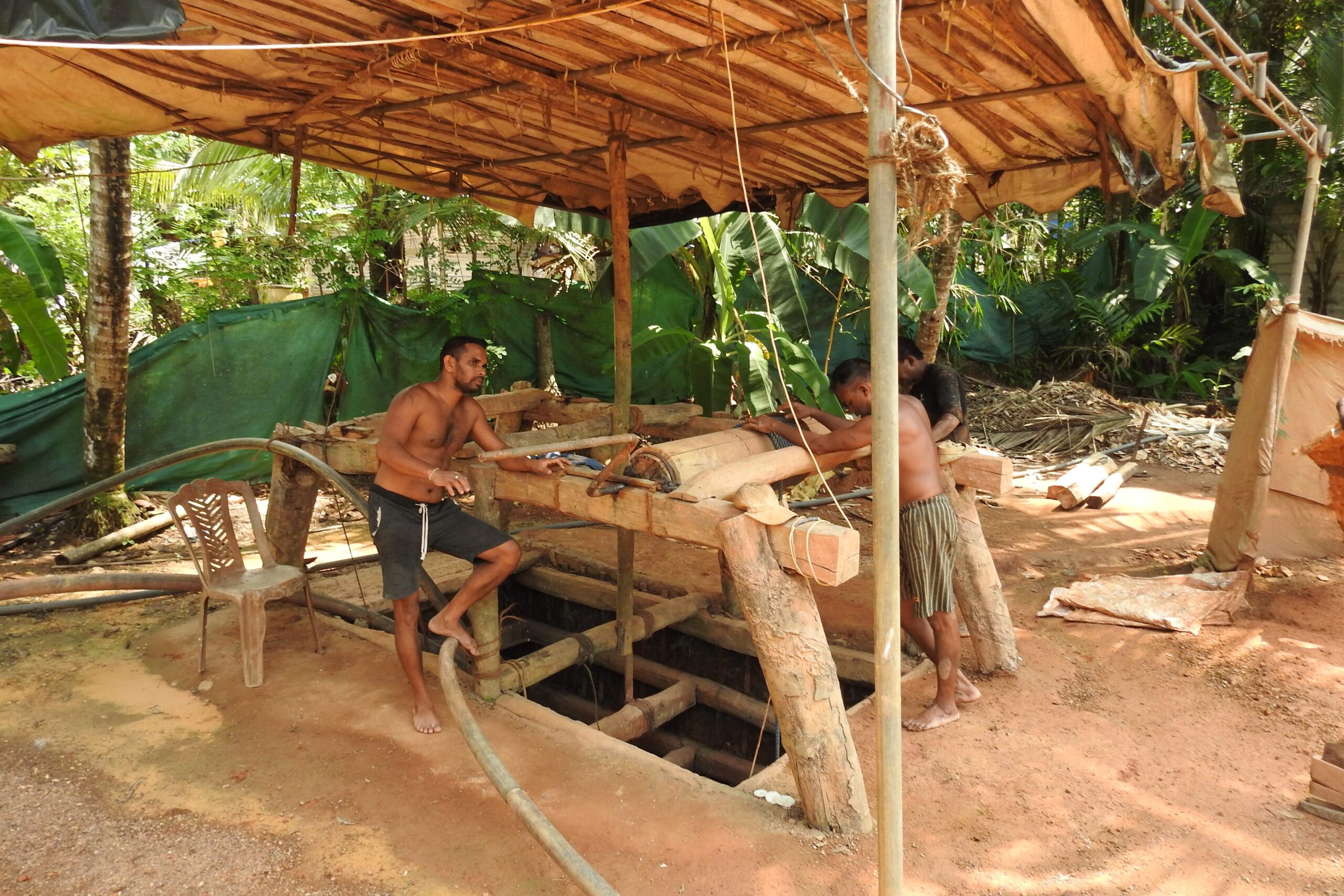 gem miners trying to bring the gem deposits to the surface