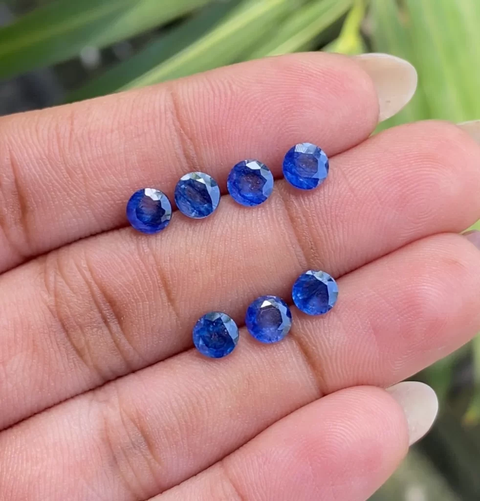 collection of small blue sapphire