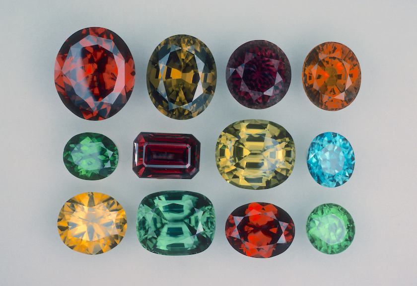 different colours of zircon